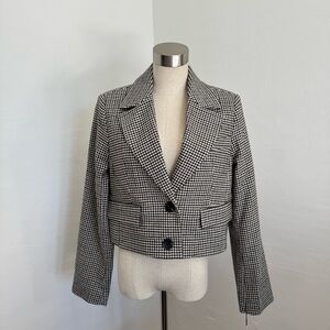 Women's Cropped Houndstooth Jacket